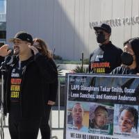 Revolution Club protest January 16, 2023 against the LAPD