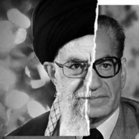Combined portraits of oppressors: Ayatollah Khamenei, Supreme Leader of Iran; and Mohammad Reza Pahlavi, former Shah of Iran.