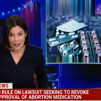 Screenshot from MSNBC on the abortion pill ban.