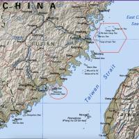 Map showing Quemoy island and the Matsu archipelago