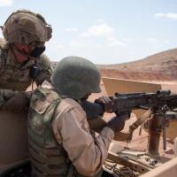 U.S. Army soldier training a soldier in Djibouti, a small country on the northeast coast of Africa, on October 28, 2020.