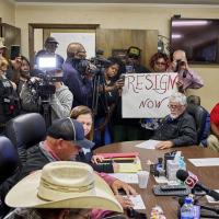 April 17, 2023: Protesters demand resignation of racist McCurtain County officials who threatened lynching, beatings, attack on reporters