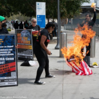 Burning American flag