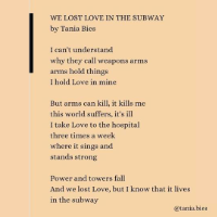 Poem: “We Lost Love in the Subway,” by Tania Bies