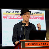 Andy Zee speaking at Revolution Books New York on May 16, 2023.