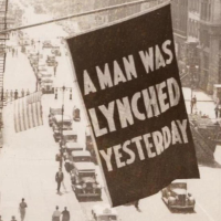 This flag, “A man was lynched yesterday,” flew at NAACP headquarters in New York City in the 1930s, whenever a Black man was lynched.