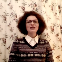 Screengrab of Somayeh Kargar speaking on International Women’s Day, March 8, 2023.