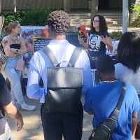 Sunsara Taylor on campus during RNL Week