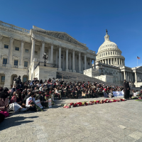 On November 8, over 100 Congressional staffers—masked to conceal their identities—walked out of their jobs and protested on the steps of the Capitol building.