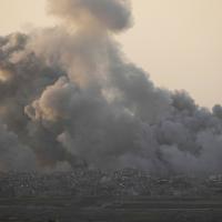 Smoke rises from Israeli bombardment of Gaza Strip after cease fire ended, December 2, 2023.