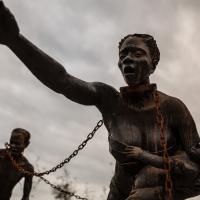 Sculpture by Kwame Akoto Bamfo at the Equal Justice Initiative Legacy Museum, Montgomery, Alabama.