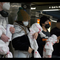 As the horrific genocidal war in Gaza continues, the revcoms in Los Angeles called for a moving protest on the public transit trains on January 11.