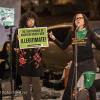 Luna Hernandez (left) and Sunsara Taylor (right) after Roe v. Wade was overturned.