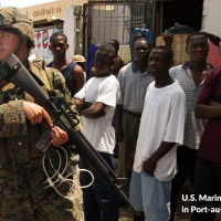 U.S. Marine on patrol in Port-au-Prince, 2004