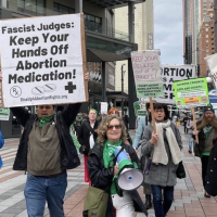 Seattle march protesting ruling against mifepriston, April 8, 2023.