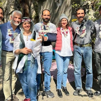 Seven of the nine Persian Wildlife Heritage Foundation team, formerly imprisoned in Iran.