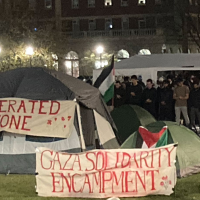 Columbia University students encampment for Palestine, April 15, 2024.