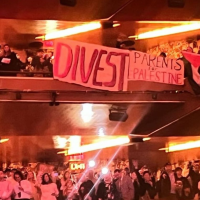 “Parents for Palestine” banner drop at Barnard graduation (Credit: X @ColumbiaSJP)