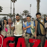International medical workers entering Gaza, May 2024, Dr. Mohamad Abdelfattah on the right.