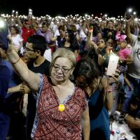 August 4, 2019, more than a thousand people mourn the victims of a mass shooting at a Walmart in El Paso, Texas.