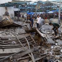 U.N.-run school destroyed by Israeli airstrike that killed dozens of people in the Nusseirat refugee camp in the Gaza Strip, July 6, 2024.