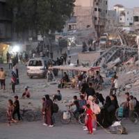 Palestinians flee Khan Younis following an evacuation order, July 1, 2024.