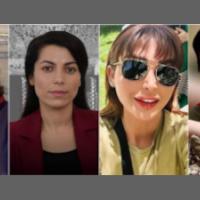 Four women in danger of execution in Iran. Left to right: Sharifeh Mohammadi (labor organizer), Varisheh Moradi (Kurdish activist), Nasim Gholami Simiyari (WLF Uprising protester), Pakhshan Azizi (Kurdish activist and social worker). 20 logos of student organizations endorsing the call to action.