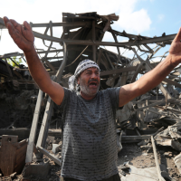 An industrial area destroyed by an Israeli airstrike on south Lebanon, August 17, 2024.