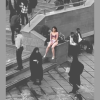 Ahoo Daryaei during her protest