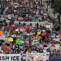 In 2019 in Chicago thousands of people, including immigrants and their supporters, rallied against President Donald Trump’s immigration policies.