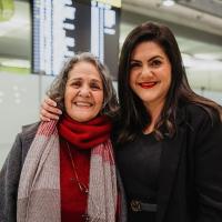 A joyous reunion between Mariam Claren and her mother, Nahid Taghavi.