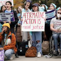 Protest for affirmative action in 2022 outside the Supreme Court.