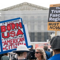 Protest in front of Supreme Court, May 15, 2025.