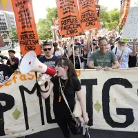 Refuse Fascism marchers in Washington DC, August 16, 2025.