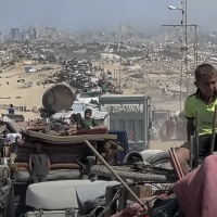 Palestinians displaced by destruction of Gaza City, September 19, 2025.