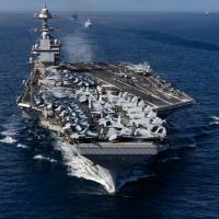 Aircraft carrier USS Gerald R. Ford en route to the Caribbean, October 1, 2025.