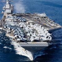 Aircraft carrier USS Gerald R. Ford en route to the Caribbean, October 1, 2025.