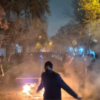 Photo of barricades in Tehran (IG @Ahmadreza_Haeri)