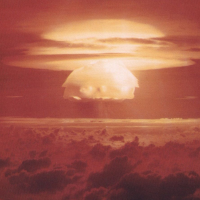 Nuclear weapon test Bravo on Bikini Atoll.