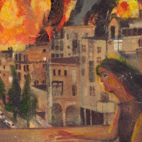 My city in flames, by artist @haniehghashghaei