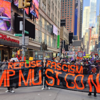 New York City, Refuse Fascism contingent on No Kings Day, March 28, 2026.
