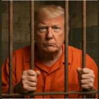 Trump behind jail bars