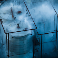 Water is sprayed on a tank that overheated at an aerospace plant in Garden Grove, California, May 22, 2026.