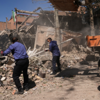 Debris from U.S.-Israeli airstrike at Tehran’s Sharif University of Technology, Iran, April 6, 2026.