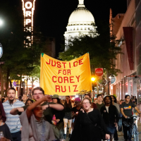 Protest for Corey Ruiz, murdered by police, Madison, WI, July 23, 2026.